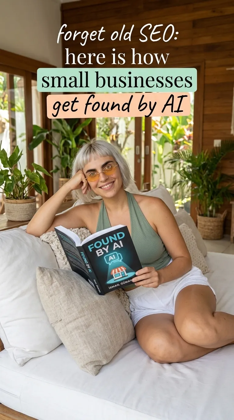 Kaia Vance, the AI-generated ToolGenX brand character, reading Found by AI